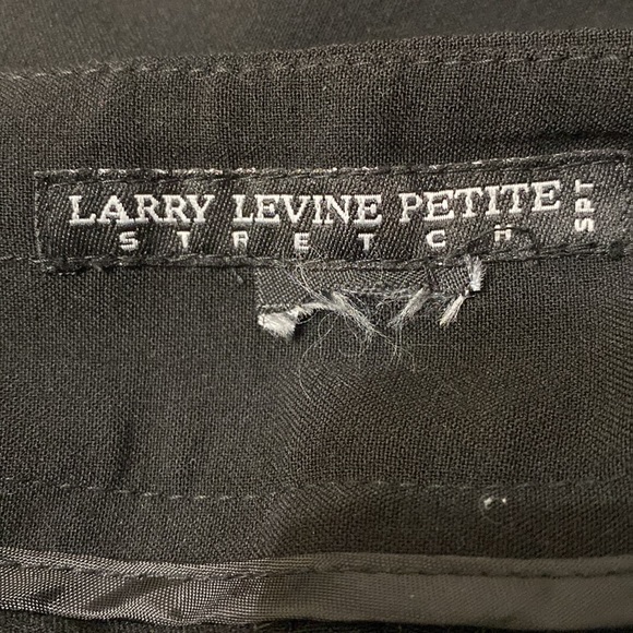 Larry Levine petite stretchy black pants with rhinestones buckle tie belt. MP - Picture 5 of 10